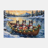 Paillasson Rough Collie Christmas Boat Holiday (Devant)