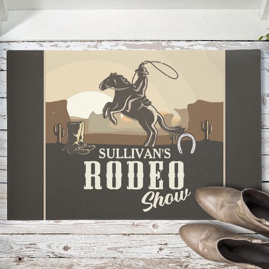 Paillasson Roundup Cowboy Rodeo Show Personalized