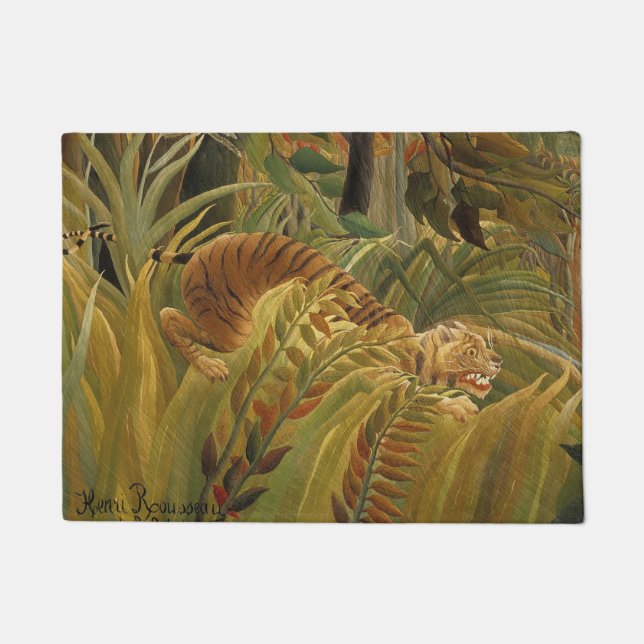 Paillasson Rousseau Jungle Tropical Tiger Art (Devant)