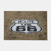 Paillasson Route 66 dans le bouclier routier américain peint (Devant)
