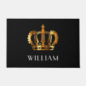 Paillasson Royal Gold Couronne Nom personnalisé Noir (Devant)