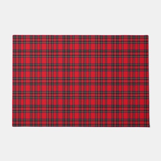 Paillasson Royal Stewart tartan rouge noir plaid (Devant)