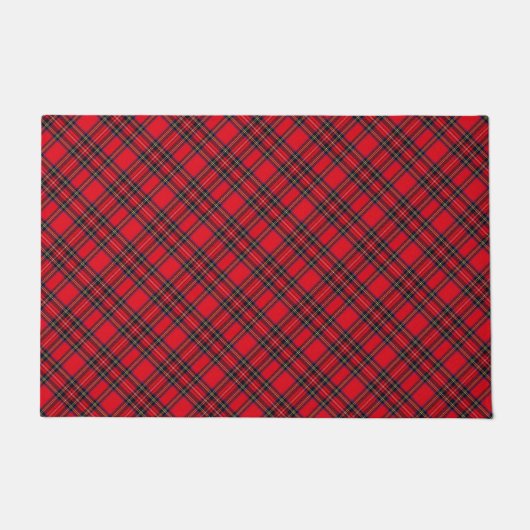 Paillasson Royal Stewart tartan rouge noir plaid (Devant)