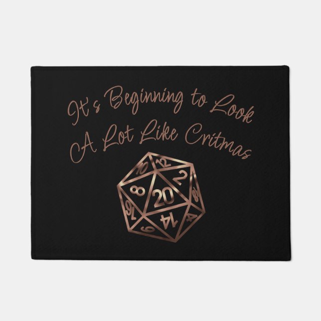 Paillasson RPG Critmas | Copper Tabletop PnP Roleplayer Dice (Devant)