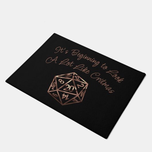Paillasson RPG Critmas | Copper Tabletop PnP Roleplayer Dice (Incliné)