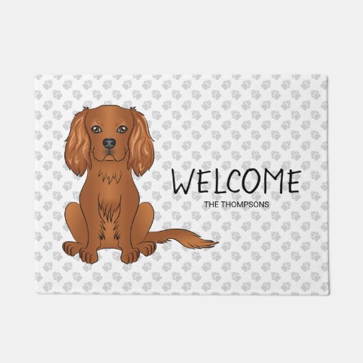 Paillasson Ruby Cavalier King Charles Spaniel & Texte (Devant)