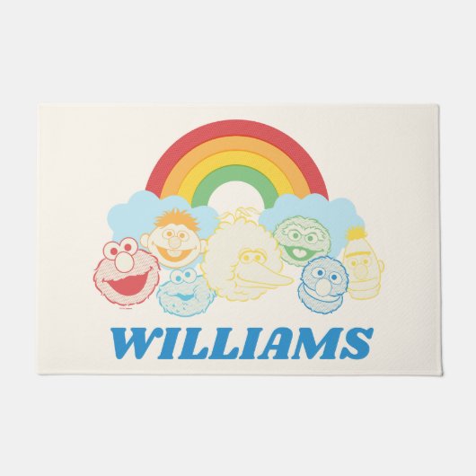 Paillasson Rue Sésame | Rainbow Graphic | Ajouter Votre Nom (Devant)