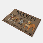 Paillasson Rug anglais Bulldog Warning, citations d'Humours (Incliné)