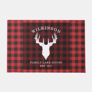 Paillasson Russe Family Lake House Red Black Check
