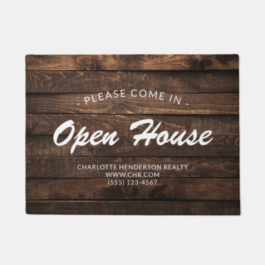 Paillasson Russe Faux Wood Real Estate Open House Doormat (Devant)