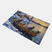 Paillasson Russian Blue Cat Christmas Boat Holiday (Incliné)