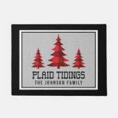 Paillasson Rustic Buffalo Check Christmas Trees Monogramme (Devant)