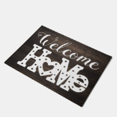 Paillasson Rustic Chic "Welcome Home" Effet Bois (Incliné)