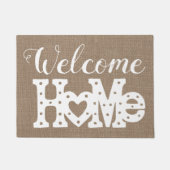 Paillasson Rustic Chic "Welcome Home" Effet Burlap (Devant)