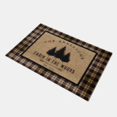 Paillasson Rustic Country Family Nom Cabin dans les Woods (Incliné)