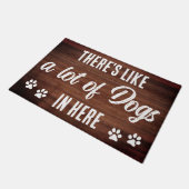 Paillasson Rustic Funny beaucoup de chiens dans ici Amoureux  (Incliné)