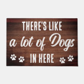 Paillasson Rustic Funny beaucoup de chiens dans ici Amoureux  (Devant)