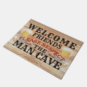Paillasson RUSTIC Grange Wood Funny BEER MAN CAVE | Bienvenue (Incliné)