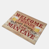 Paillasson RUSTIC Grange Wood Funny BEER MAN CAVE | Bienvenue (Incliné)