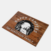 Paillasson Rustic Happy Campers Nom de famille Tent Pine Tree (Incliné)