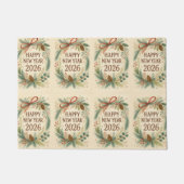Paillasson rustic happy new year 2026 welcome mat (Devant)