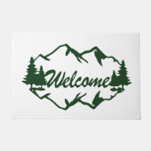 Paillasson Rustic Mountain & Pine Tree Forest Welcome Doormat (Devant)