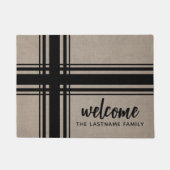 Paillasson Rustic Plaid stripes Custom (Devant)