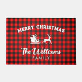 Paillasson Rustic Red Buffalo Check Noël personnalisé Do (Devant)