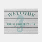 Paillasson Rustic Whitewashed Seahorse Beach Hut Doormat (Devant)