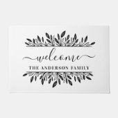 Paillasson Rustique Botanique Nom de famille personnalisé Acc (Devant)