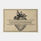 Paillasson Rustique Brown Black Strawberry Nom personnalisé B (Devant)