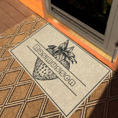 Paillasson Rustique Brown Black Strawberry Nom personnalisé B