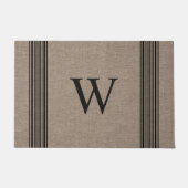 Paillasson Rustique Burlap Farmhouse Ticking Strigramme (Devant)