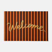 Paillasson Rustique Burtic Orange and Black Stripes Automne (Devant)