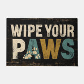 Paillasson Rustique "Essuyez vos pattes" Signer avec des Empr (Devant)