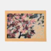 Paillasson Rustique feuille d'érable rouillé rouge brun rose (Devant)