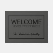 Paillasson Rustique gris foncé Accueil famille douce (Devant)