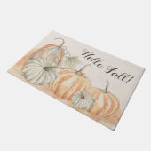 Paillasson Rustique Hello Fall Citrouille aquarelle (Incliné)