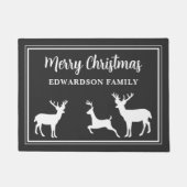 Paillasson Rustique Joyeux Noël nom de famille cerf (Devant)