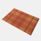Paillasson Rustique Orange Automne Plaid Tartan (Incliné)