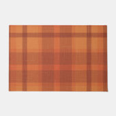 Paillasson Rustique Orange Automne Plaid Tartan (Devant)