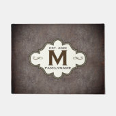 Paillasson Rustique Pays Cuir Occidental Look Monogramme (Devant)