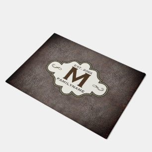 Paillasson Rustique Pays Cuir Occidental Look Monogramme