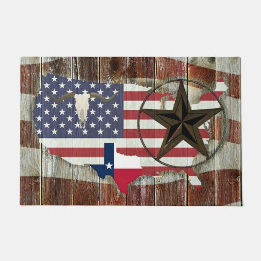 Paillasson Rustique Texas Lone Star Texas Long Horn (Devant)
