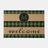 Paillasson Rustique vert noir Buffalo chèque Motif plaid (Devant)