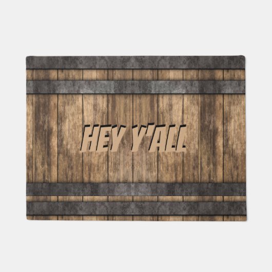 Paillasson Rustique Whiskey Keg personnalisé (Devant)