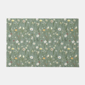 Paillasson Sage Vert Blanc Jaune Fleur sauvage Boho tendance (Devant)