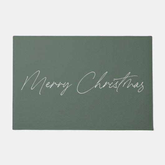 Paillasson Sage vert minimaliste Script moderne Joyeux Noël (Devant)
