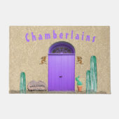 Paillasson Saguaro Cactus Style Sud-Ouest Nom Famille (Devant)