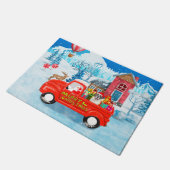 Paillasson Saint Bernard Chien Livraison de Noël Camion Neige (Incliné)